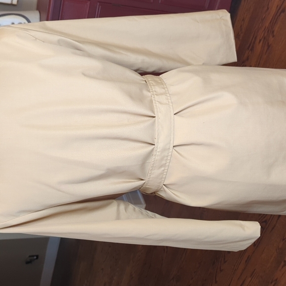 Vintage Sears classic tan belted double breasted Belted trench coat Sz 8 - Picture 6 of 12